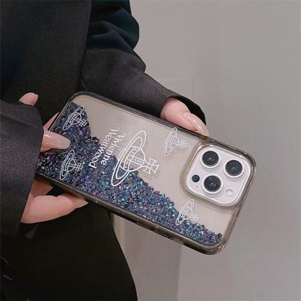 iphone16 ケース 可愛い ブランド iphone16pro/16promax ケース グリッター 流れ ヴィヴィアン iphone ケース スマホケース 女性 人気 iphone15/14 ケース キラキラ アイフォンケース 可愛い iphone13 ケース ハイ ブランド コピー - 画像 (3)