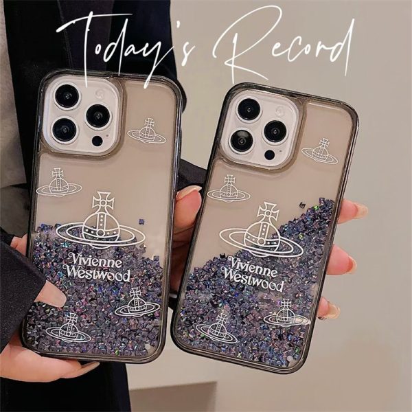 iphone16 ケース 可愛い ブランド iphone16pro/16promax ケース グリッター 流れ ヴィヴィアン iphone ケース スマホケース 女性 人気 iphone15/14 ケース キラキラ アイフォンケース 可愛い iphone13 ケース ハイ ブランド コピー - 画像 (4)
