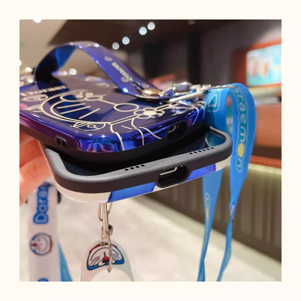 iphone16 ケース ハイブランド かわいい スマホケース ショルダー Doraemon ラメ iPhone15 proケース 漫画ストリート iphone14pro/13 ケース 落下防止 カップル ケース - 画像 (9)