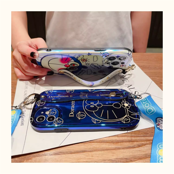 iphone16 ケース ハイブランド かわいい スマホケース ショルダー Doraemon ラメ iPhone15 proケース 漫画ストリート iphone14pro/13 ケース 落下防止 カップル ケース - 画像 (7)