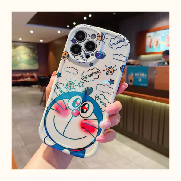 iphone16 ケース ハイブランド かわいい スマホケース ショルダー Doraemon ラメ iPhone15 proケース 漫画ストリート iphone14pro/13 ケース 落下防止 カップル ケース - 画像 (3)
