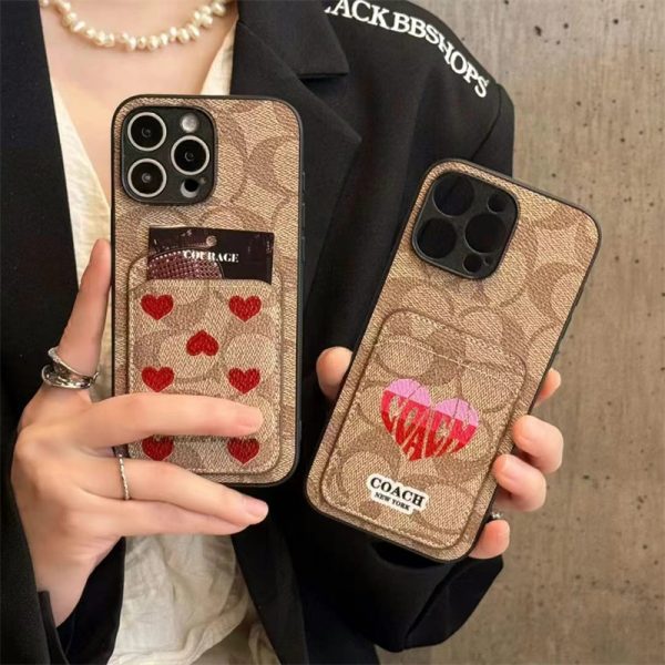 コーチ iphone16eケース ハイブランド coach風 iphone16/16pro ケース かわいい スマホケース ブランド お 揃い カップル iphone15/14 ケース ハート柄 iphone ケース カード 収納 ハイ ブランド 人気 男女 - 画像 (9)