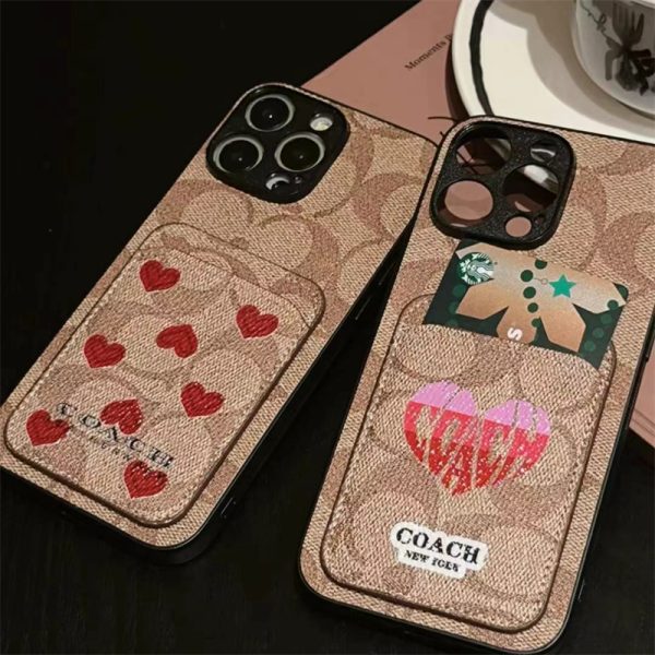 コーチ iphone16eケース ハイブランド coach風 iphone16/16pro ケース かわいい スマホケース ブランド お 揃い カップル iphone15/14 ケース ハート柄 iphone ケース カード 収納 ハイ ブランド 人気 男女 - 画像 (8)