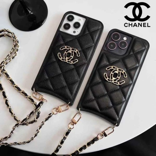 ハイブランド iphone17/17pro ケース シャネル iphone16 ショルダーケース レザー chanel アイホン ケース かわいい iphone16pro/15/14 ケース iphone 黒 女子 ケース