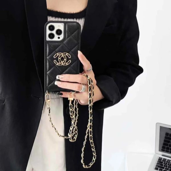 ハイブランド iphone17/17pro ケース シャネル iphone16 ショルダーケース レザー chanel アイホン ケース かわいい iphone16pro/15/14 ケース iphone 黒 女子 ケース - 画像 (4)